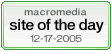 Macromedia Site of The Day award